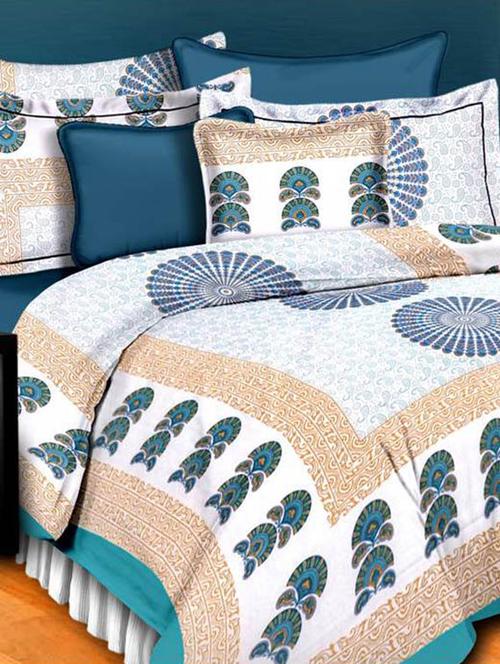cotton jaipuri traditional double bedsheet with 2 pillwo cover - 10364519 - Very Small Image - 1