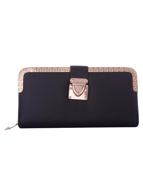 black leatherette textured clutch - 12220988 - Very Small Image - 1