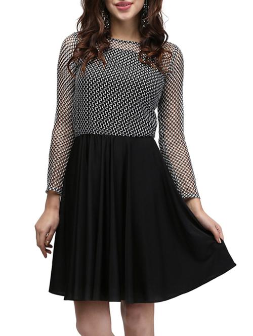 women's fit & flare abstract dress - 13056012 - Very Small Image - 1