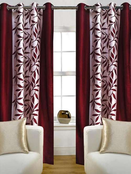 red polyester set of 2 curtain - 13100008 - Very Small Image - 1