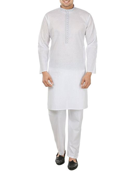 white cotton ethnic wear set - 13329593 - Very Small Image - 1