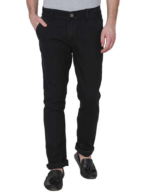 black cotton blend plain jeans - 13697126 - Very Small Image - 1