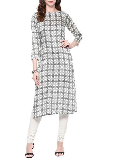 printed straight kurta - 13885103 - Very Small Image - 1