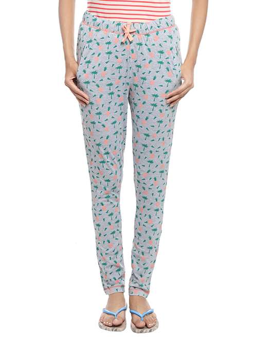 grey printed cotton pajama - 14129915 - Very Small Image - 1