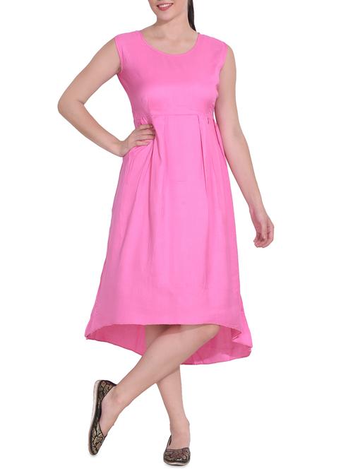 women's high low solid dress - 14329232 - Very Small Image - 1