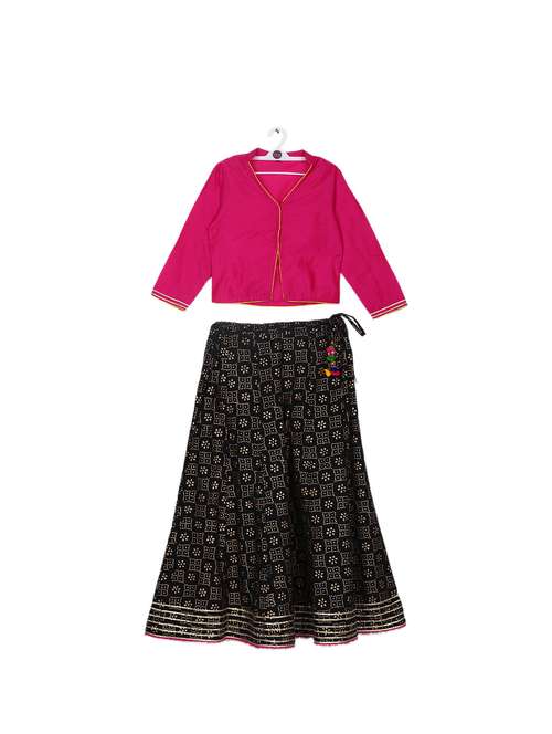 black cotton lehenga choli - 14377267 - Very Small Image - 1