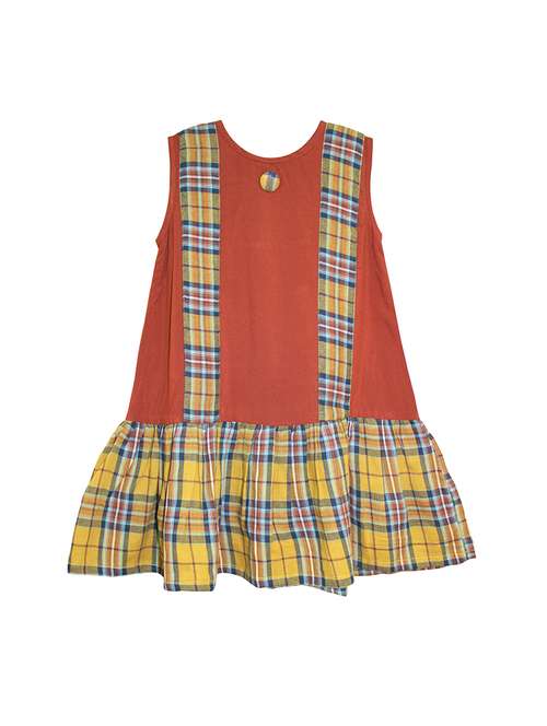 orange cotton frock - 14391369 - Very Small Image - 1