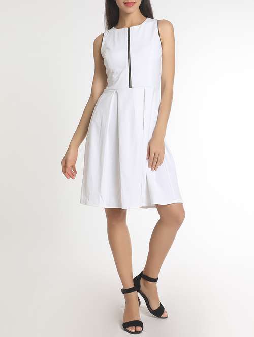 white fit & flare dress - 14418159 - Very Small Image - 1