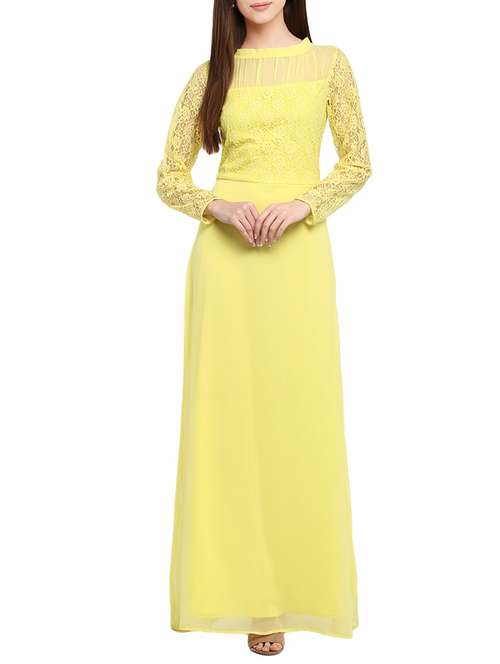 floral lace detail maxi dress - 14531458 - Very Small Image - 1