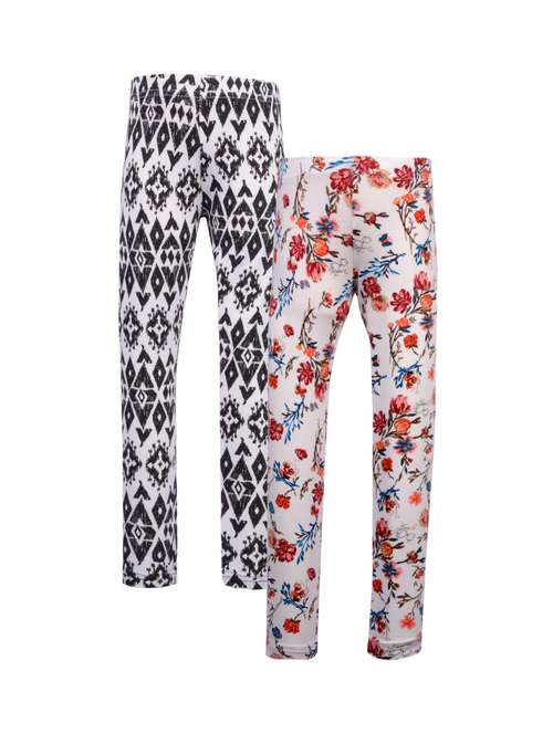 lil orchids printed cotton legging set of 2 - 14562444 - Very Small Image - 1