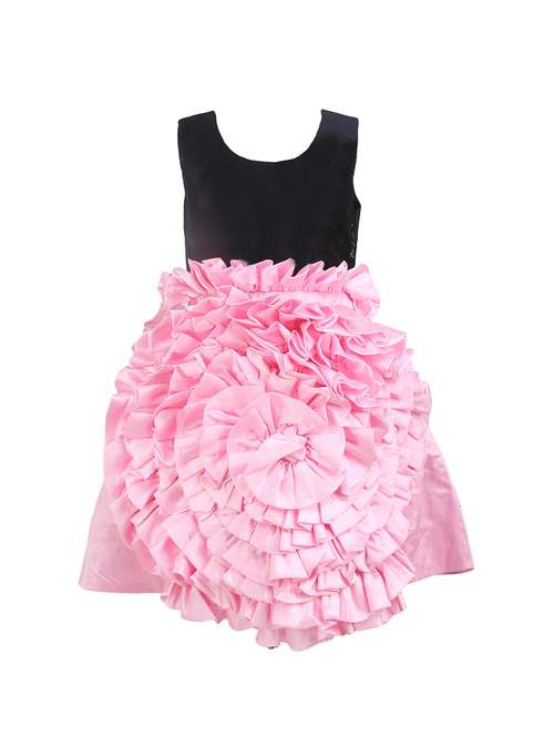 pink polyester frock - 14589619 - Very Small Image - 1