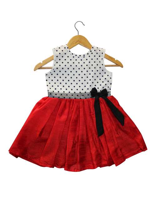 red cotton frock - 14710041 - Very Small Image - 1