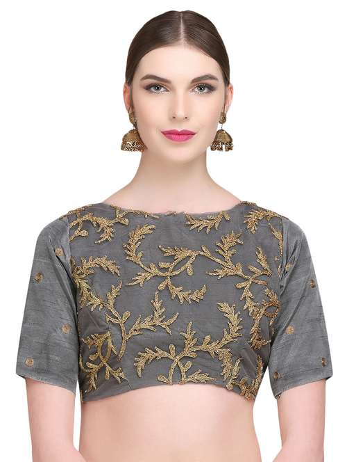 kaanchie nanggia grey embroidered blouse - 14812373 - Very Small Image - 1
