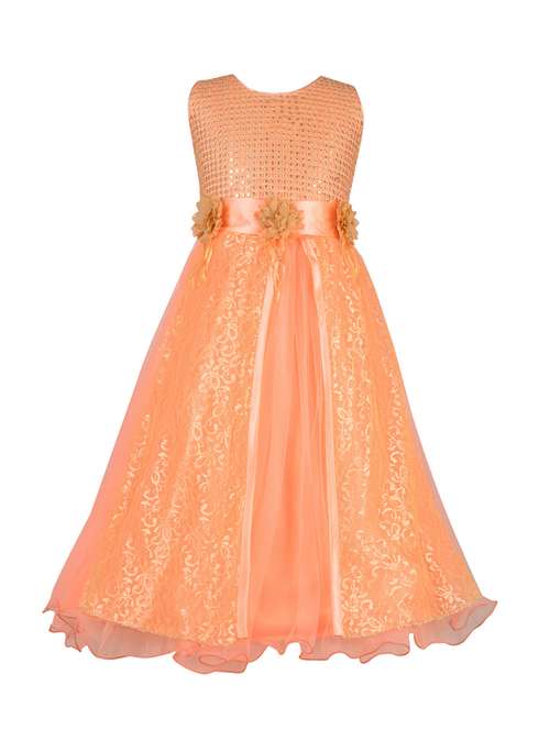 orange net party gown - 14873252 - Very Small Image - 1