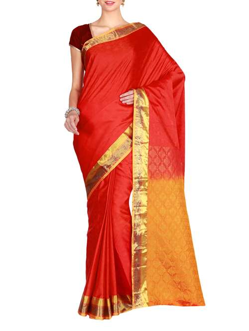 the chennai silks red kanjivaram saree with blouse - 14962621 - Very Small Image - 1