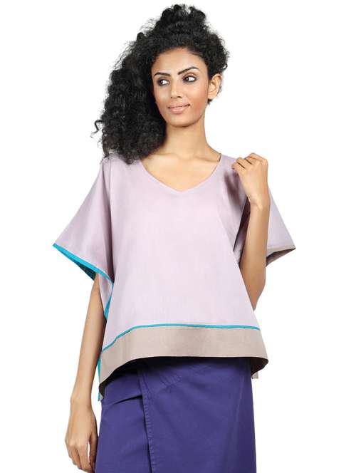 grass by gitika goyal purple cotton kaftan - 14982663 - Very Small Image - 1