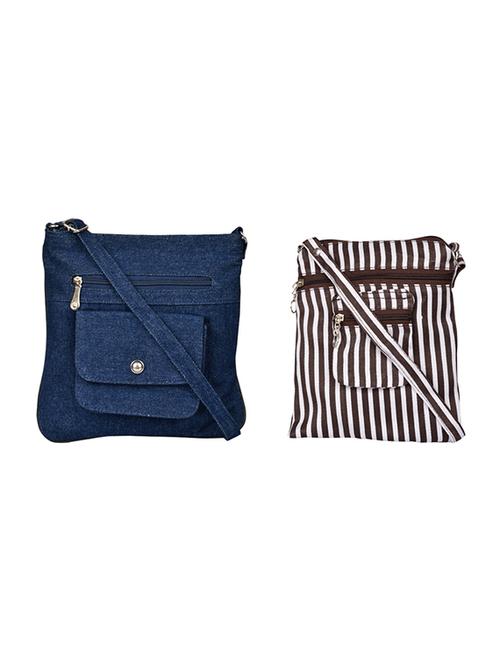 multi colored cotton polyester blend combo sling bag - 15046686 - Very Small Image - 1