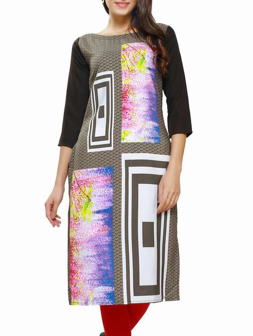 geometric print straight kurta - 15163089 - Very Small Image - 1