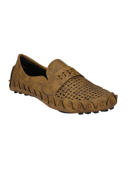 tan leatherette slip ons - 15214061 - Very Small Image - 1