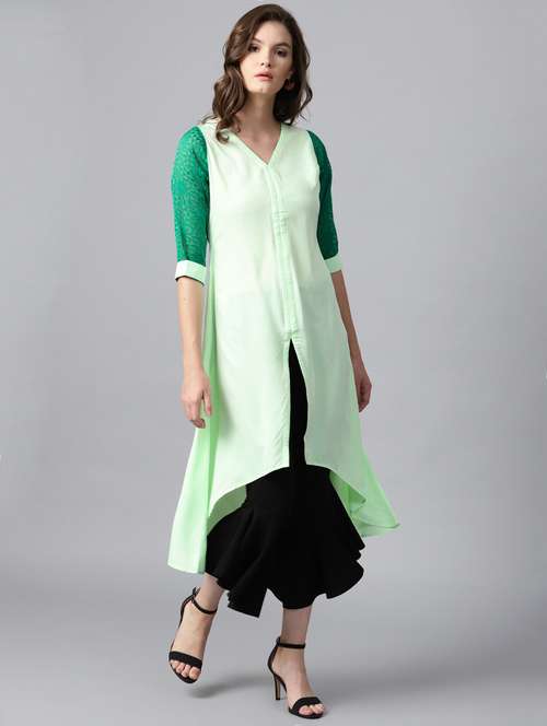 contrast asymmetric kurta - 15242620 - Very Small Image - 1