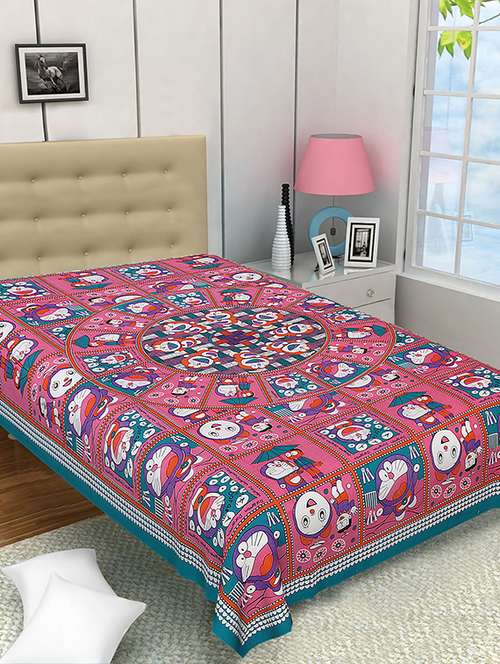 cotton jaipuri print single bedsheet ( 145 x 210 ) cm - 15282388 - Very Small Image - 1