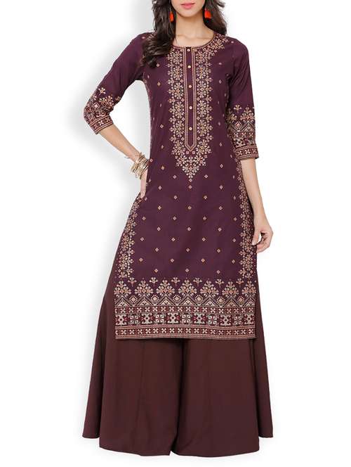 block print straight kurta - 15354859 - Very Small Image - 1