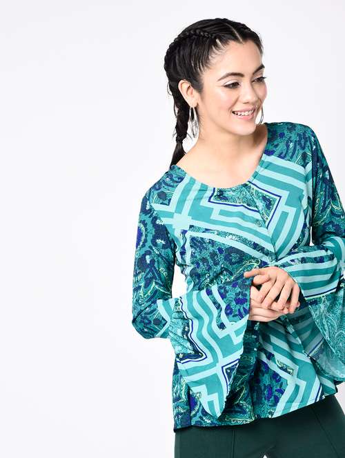 bell sleeved flared top - 15366995 - Very Small Image - 1