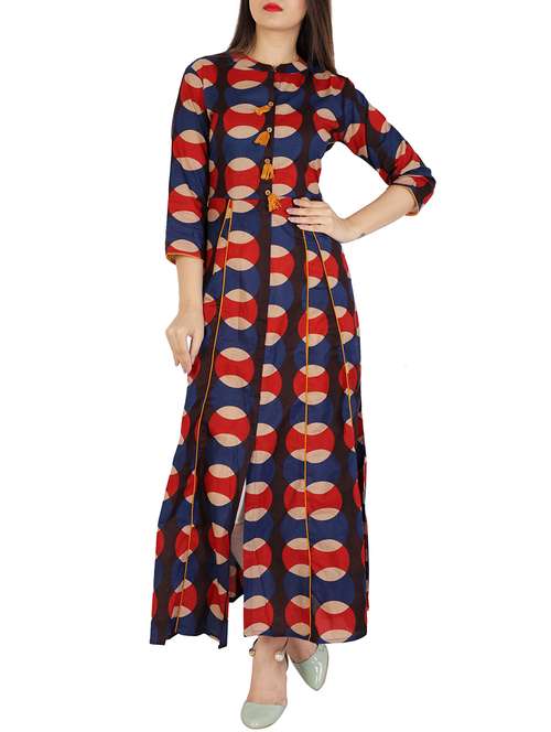 printed anarkali kurta - 15410131 - Very Small Image - 1