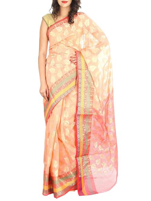 zari motif kota doria saree with blouse - 15458643 - Very Small Image - 1