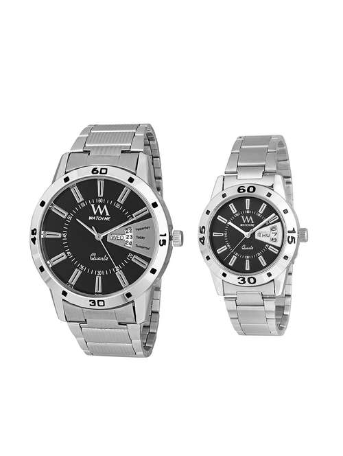 wm set of 2 analog couple watch ddwm-008-bk-009-buaeonss - 15470401 - Very Small Image - 1