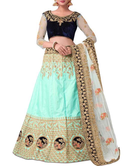 embroidered a-line lehenga - 15483425 - Very Small Image - 1