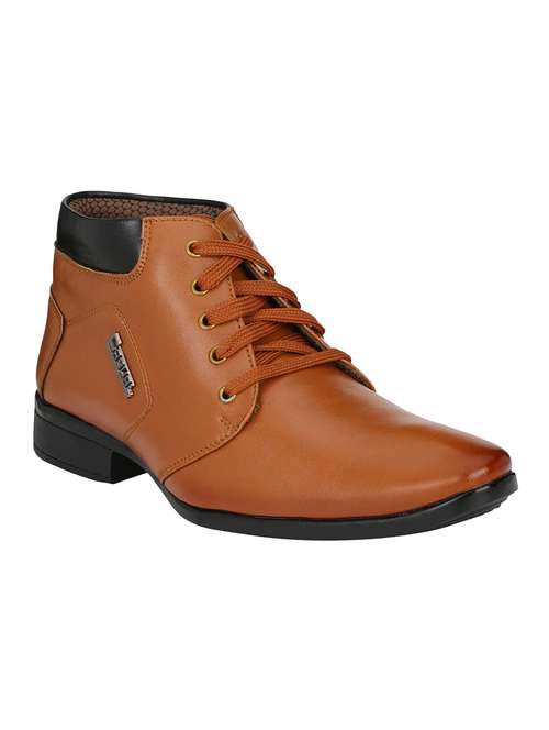 tan leatherette low ankle boots - 15484944 - Very Small Image - 1