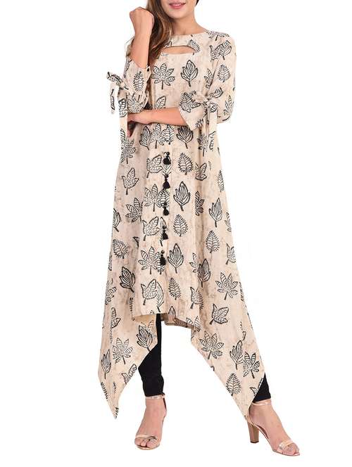 natural asymmetric kurta - 15496134 - Very Small Image - 1