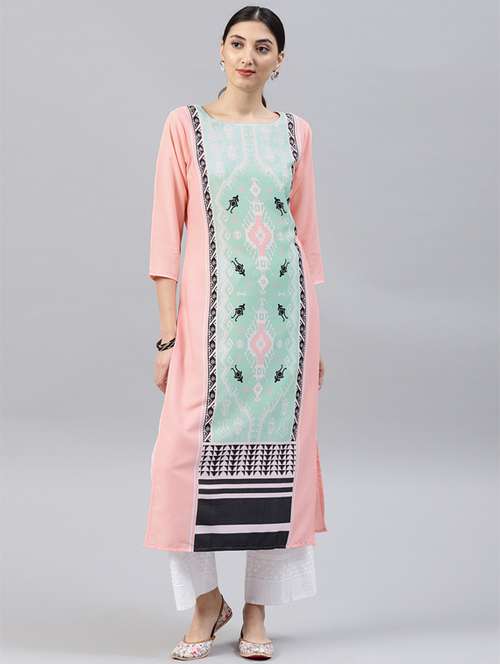 printed straight kurta - 15496815 - Very Small Image - 1