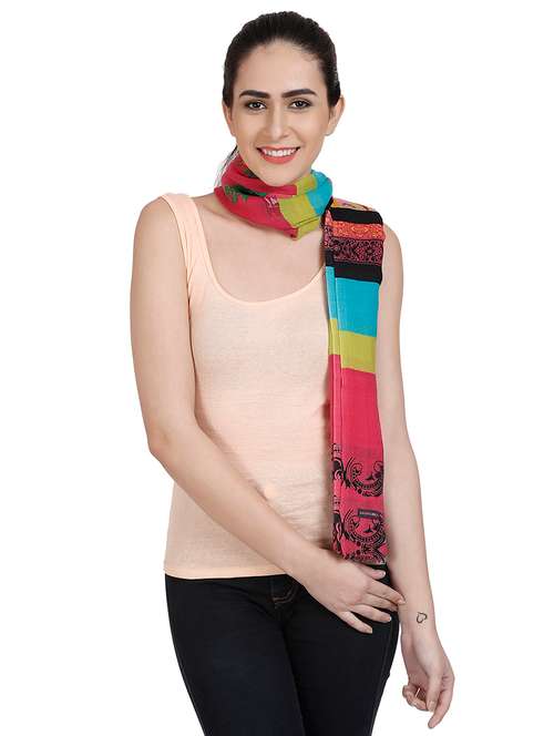 pink wool stole - 15503743 - Very Small Image - 1