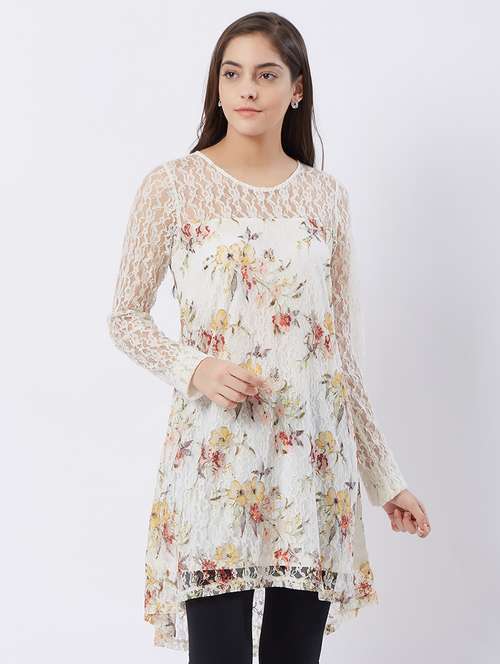 a-line net yoke kurta - 15512022 - Very Small Image - 1