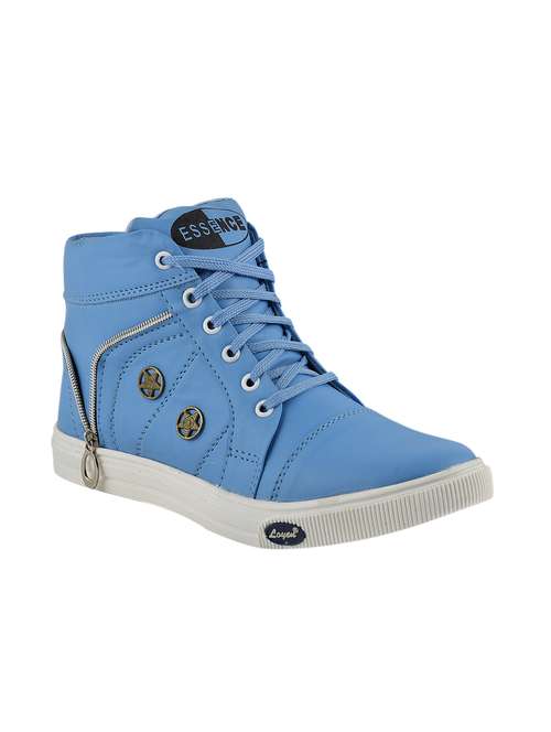 light blue synthetic lace up sneakers - 15519549 - Very Small Image - 1