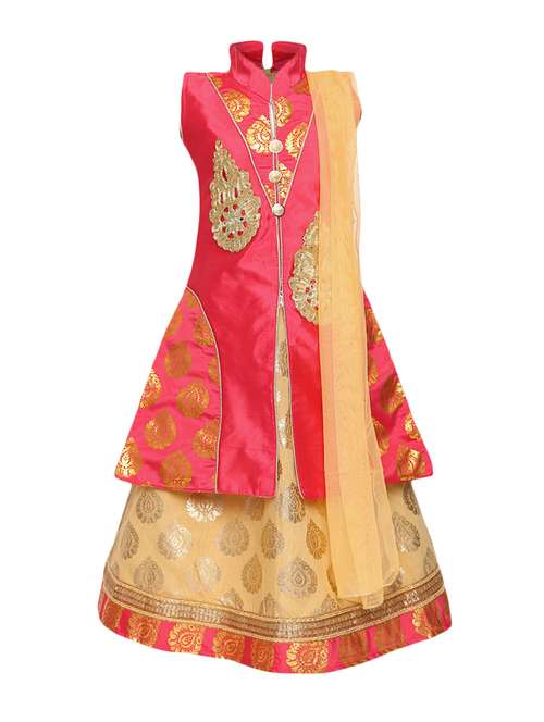 pink silk blend lehnga choli - 15528961 - Very Small Image - 1