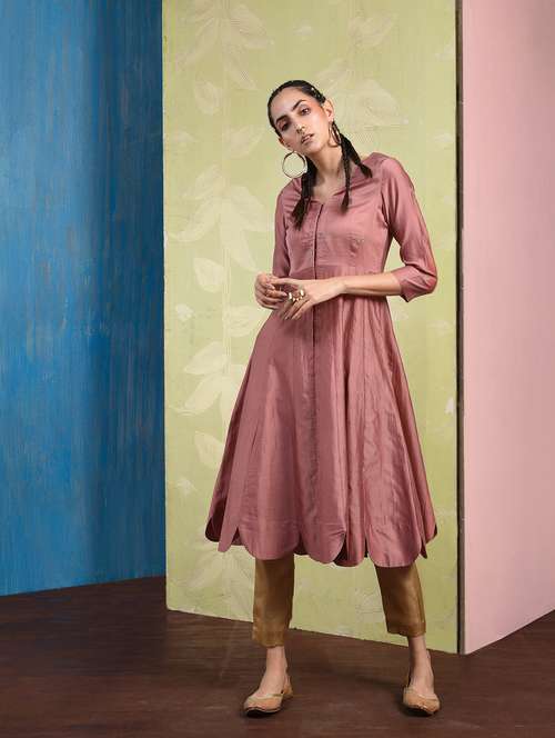 anarkali round hem embroidered kurta - 15654413 - Very Small Image - 1