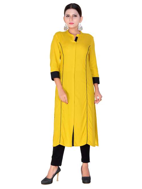 Princess cut straight kurta - 15657027 - Very Small Image - 1
