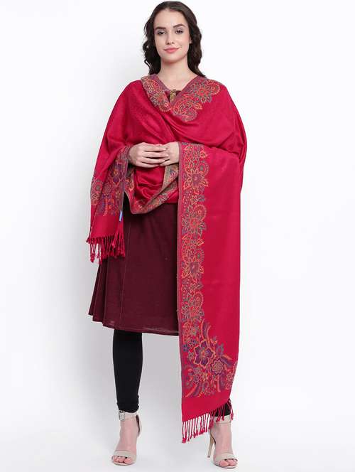 self-design woolen shawl - 15676207 - Very Small Image - 1