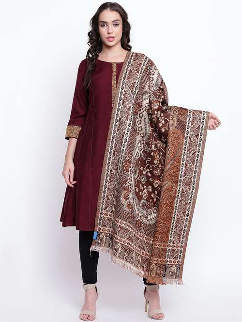 self-design woolen shawl - 15676224 - Very Small Image - 1