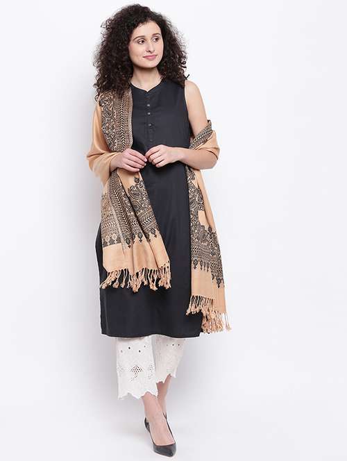 self-design woolen shawl - 15676225 - Very Small Image - 1