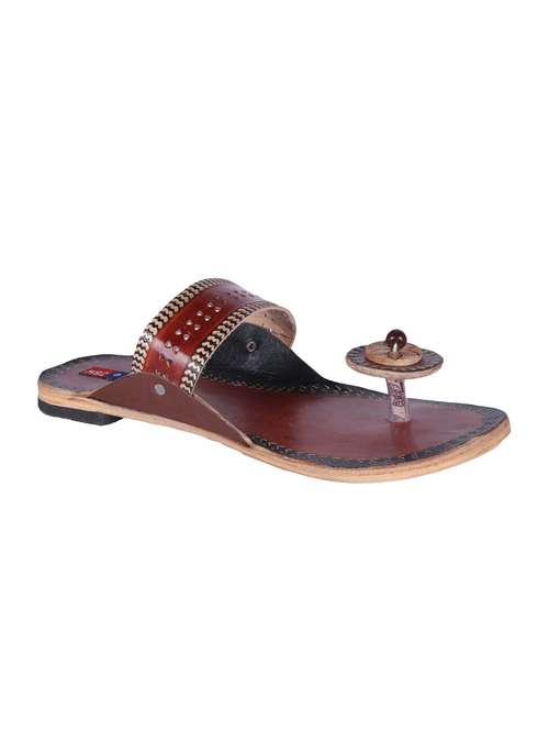 tan open thong kolhapuris - 15710895 - Very Small Image - 1
