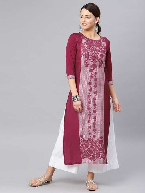 printed straight kurta - 15797953 - Very Small Image - 1