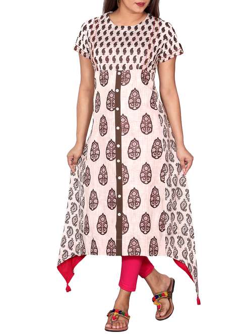 high low printed kurta - 15833121 - Very Small Image - 1