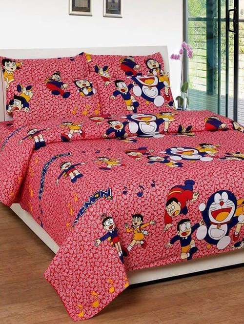 hkt trendz beautiful cotton double bed sheet with 2 pillow covers - 15851036 - Very Small Image - 1
