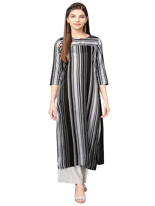 stripes straight kurta - 15887849 - Very Small Image - 1
