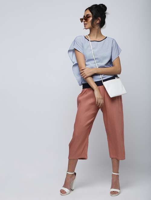 kaftan sleeved striped blouson top - 15902823 - Very Small Image - 1