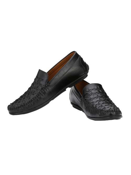 black leatherette slip on loafers - 15937032 - Very Small Image - 1